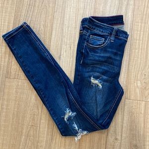 Cello Size 5 Dark Wash Skinny Ripped Jeans.